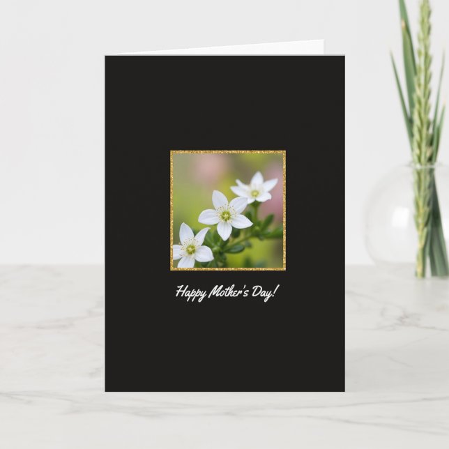 Carte Élégance Florale Pailletée (Devant)