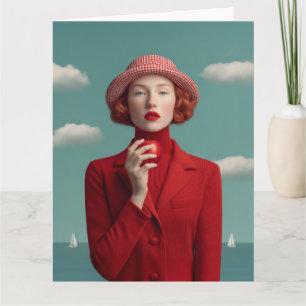 Carte Élégance rouge avec Apple