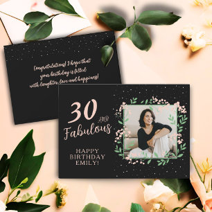 Carte Elegant 30 ans et Fabulouse Fleur 30e Anniversaire