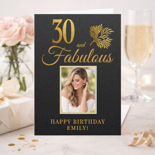 Carte Élégant 30 et Incroyable 30e Anniversaire Photo