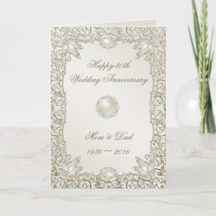 Carte Elégant 30e anniversaire de Mariage de Pearl