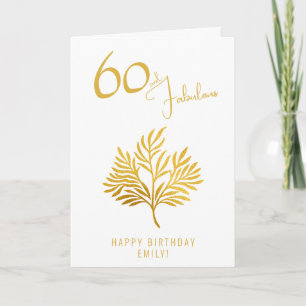 Carte Elégant 60 et Fabuleux Branches Dorées 60e Anniver