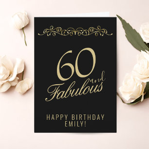 Carte Elégant 60 et Fabuleux Ornement 60e Anniversaire
