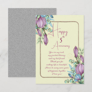 Carte Élégant Anniversaire de Mariage