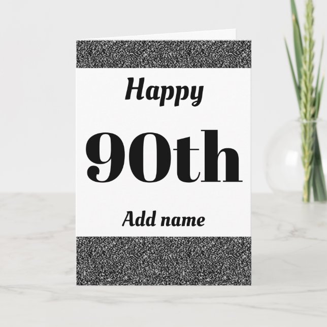 Carte Elégant anniversaire heureux personnalisé 90e (Devant)
