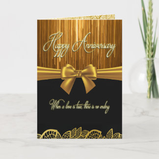 Carte Élégant Anniversaire Noir & Or – "L'Amour est Vrai