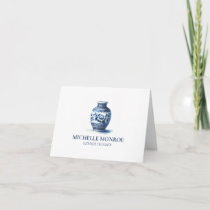 Carte Elégant Aquarelle bleu Ginger Jar Design d'intérie