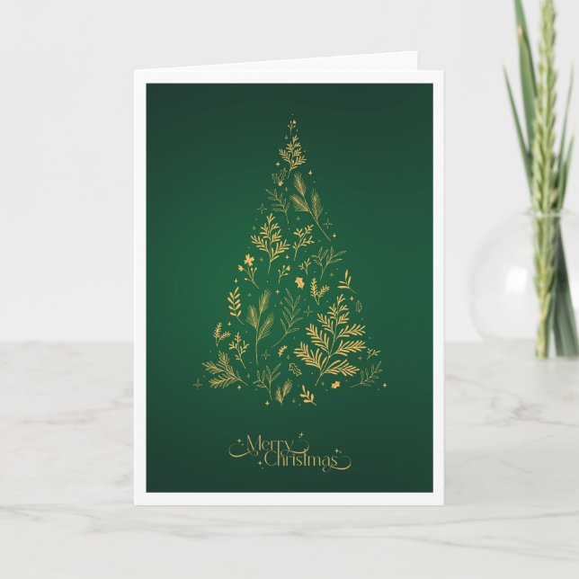 Carte Élégant arbre de Noël simple minimal moderne (Devant)