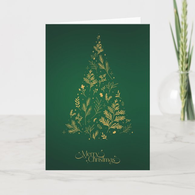 Carte Élégant arbre de Noël simple minimaliste moderne (Devant)