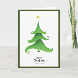 Carte Élégant arbre de Noël tendance non photo plié