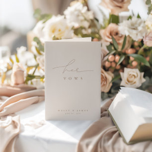 Carte Élégant Beige Beige Rose Mariage Photo Ses Vows