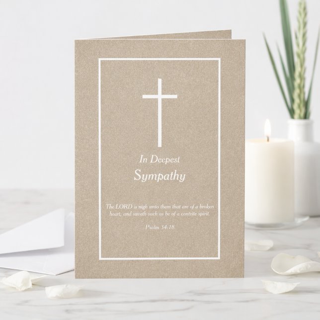 Carte Elegant Bible Verse Christian Cross Sympathy Card (Créateur téléchargé)