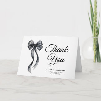 Carte Elegant black tie graduation thank you