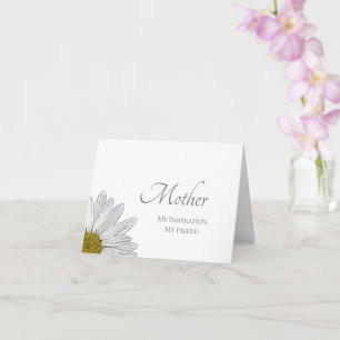 Carte Elégant Blanc moderne marguerite Simple fête des m