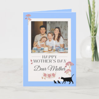 Carte Elégant Blue Happy Mother's Day Card