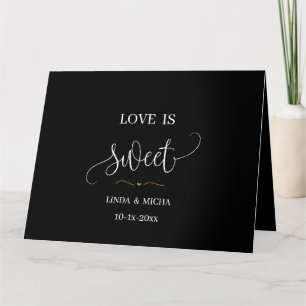Carte Élégant cadeau de mariage noir simple Love is swee