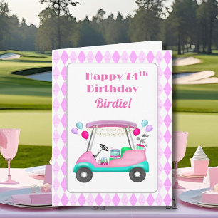 Carte Élégant chariot de golf pour femmes pour un 74e an