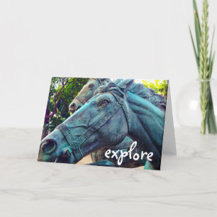 Carte Élégant cheval d'antiquité Turquoise Explorez Scri