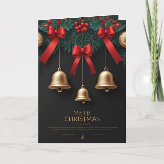 Carte Elegant Christmas Bells Decor – (Devant)
