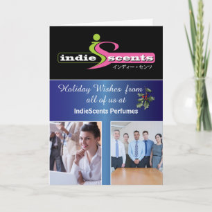 Carte Élégant Christmas Business 3 Nom et logo de la pho