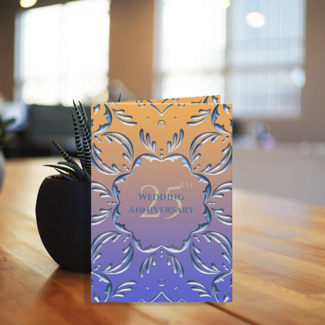 Carte Élégant Classic Fancy 25e anniversaire de Mariage (Créateur téléchargé)