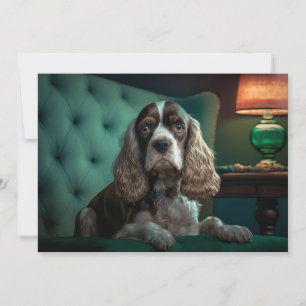 Carte Elégant Cocker Spaniel Classic Portrait Design
