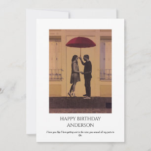 Carte Élégant couple romantique Anniversaire Photo Salut
