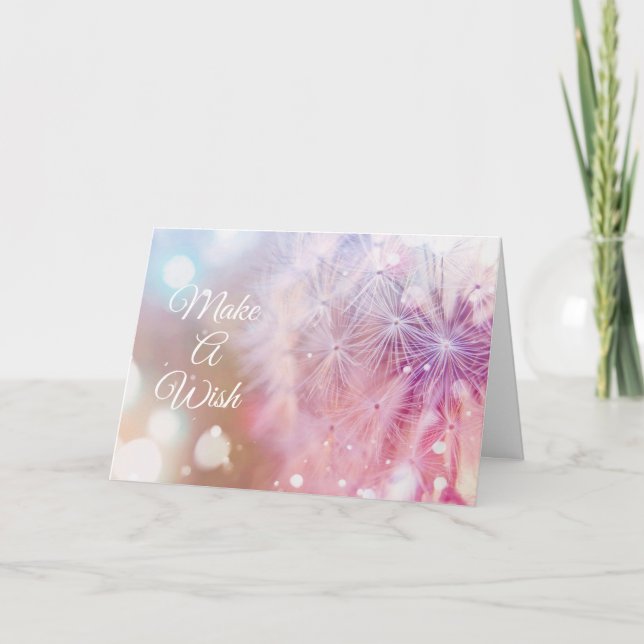 Carte Elégant Dandelion Anniversaire Faire Un Souhait (Devant)
