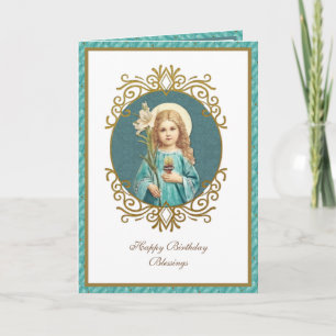 Carte Élégant Enfant Vierge Marie Vintage Religieux