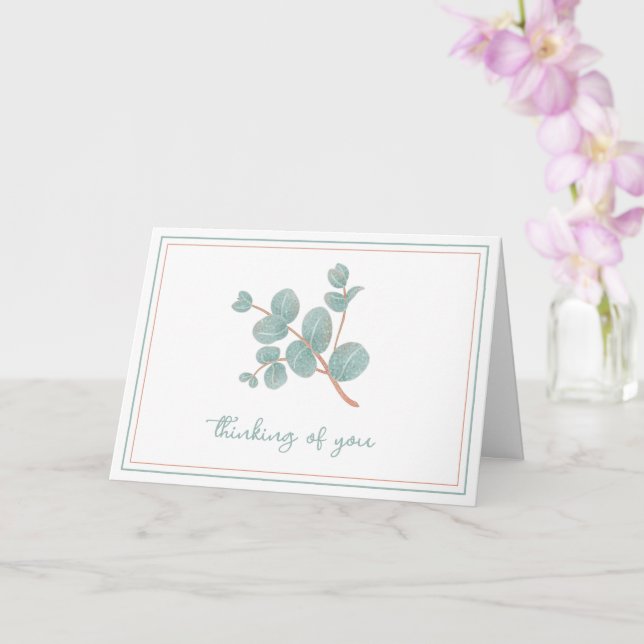 Carte Elégant Eucalyptus Argent - Condolence / Sympathie (Orchidée)