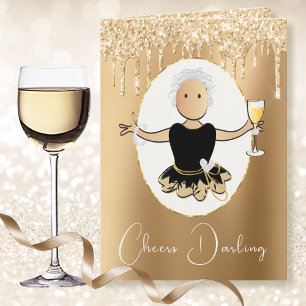 Carte Elegant Fabuleux Anniversaire Femme Mûre Noir Or