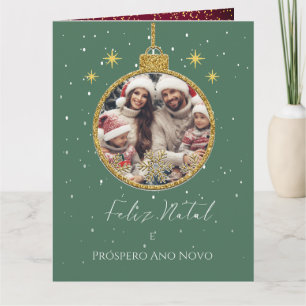 Carte Elégant Feliz Natal e Próspero Ano Portugais