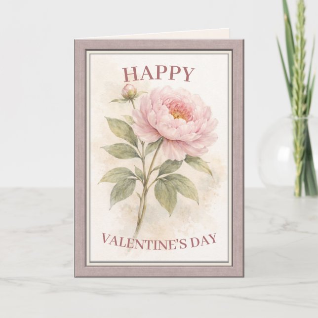 Carte Elegant Floral Happy Valentine’s Day Card (Devant)
