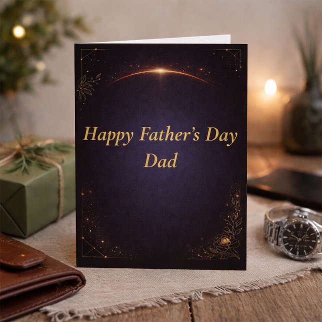 Carte Elegant Gold Happy Father’s Day Card for Dad (Créateur téléchargé)