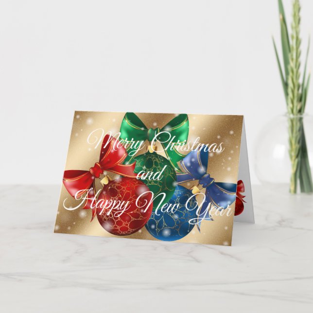Carte Elégant Gold Happy Holidays (Devant)