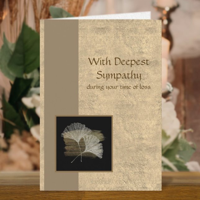 Carte Elégant Golden Ginkgo Plus profonde sympathie d'af (Elegant Golden Ginkgo Deepest Business Sympathy Card)