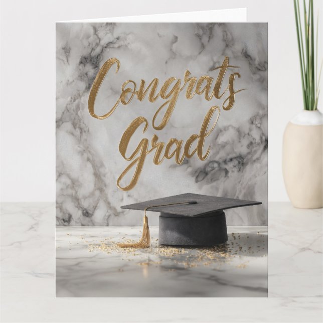 Carte Élégant "Grad Félicats" avec Cap Graduation (Devant)