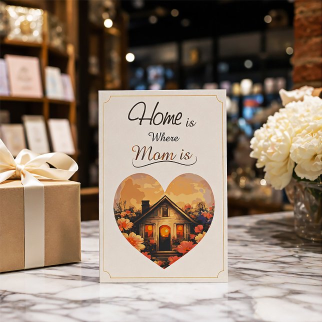 Carte Elegant “Home is Where Mom Is” Greeting Card  (Créateur téléchargé)
