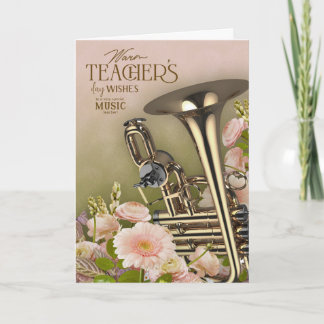Carte Elegant Horn Instrument Teacher's Day Greeting