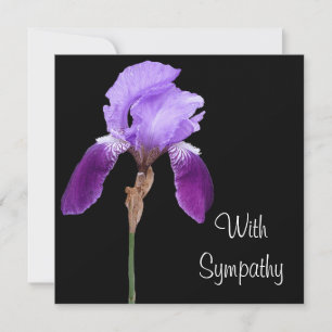 Carte Élégant iris violet fleur fine art lilas sympathie