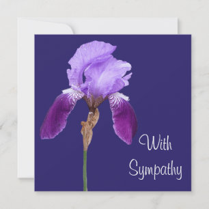Carte Elégant iris violet fleur fine art sympathie amour