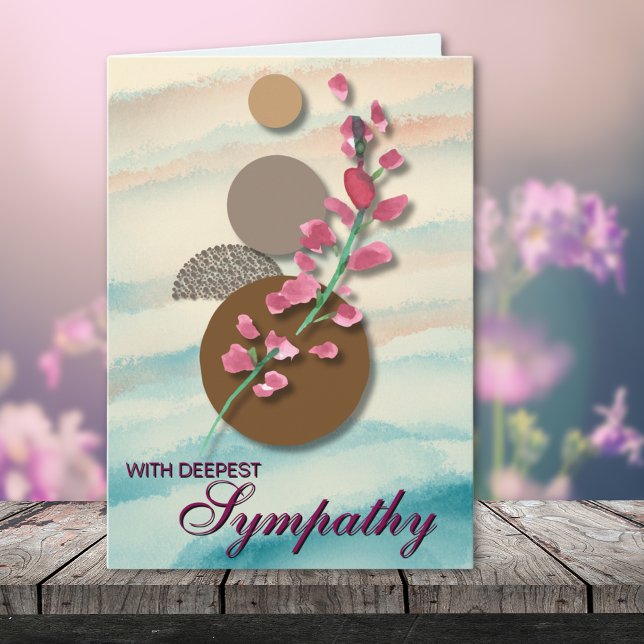 Carte Elégant Japandi avec Aquarelle Flore Sympathie (Créateur téléchargé)