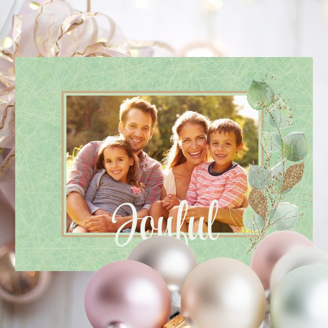 Carte Elégant Joyful Stylish Simple Eucalyptus Noël (Créateur téléchargé)