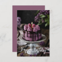 Elégant Lilac Cake Petit anniversaire Salutation