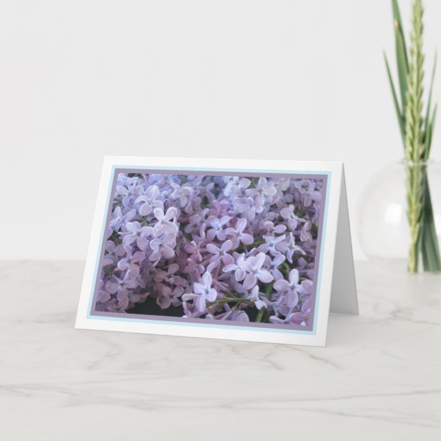 Carte Élégant Moderne Purple Lilac Fleurs Photo Se Bien (Devant)