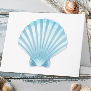 Carte Elégant Nautique Shell Blue Beach Mariage Merci