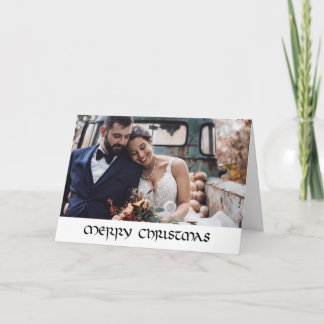 Carte Élégant Noël calligraphié classique dessiné à la m