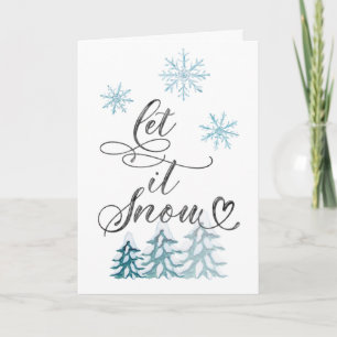 Carte Élégant Noël Laisser neiger les flocons de neige