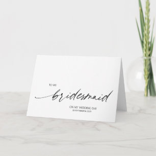 Carte Élégant noir et blanc à mon Mariage de demoiselle