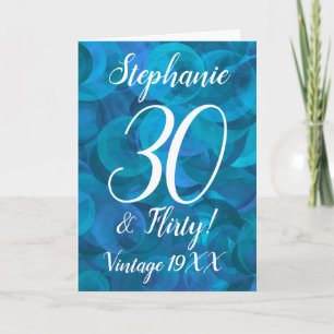 Carte Elégant Ocean Blue 30 et Flirty Birthday